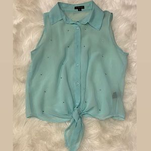 Chiffon collared tank top